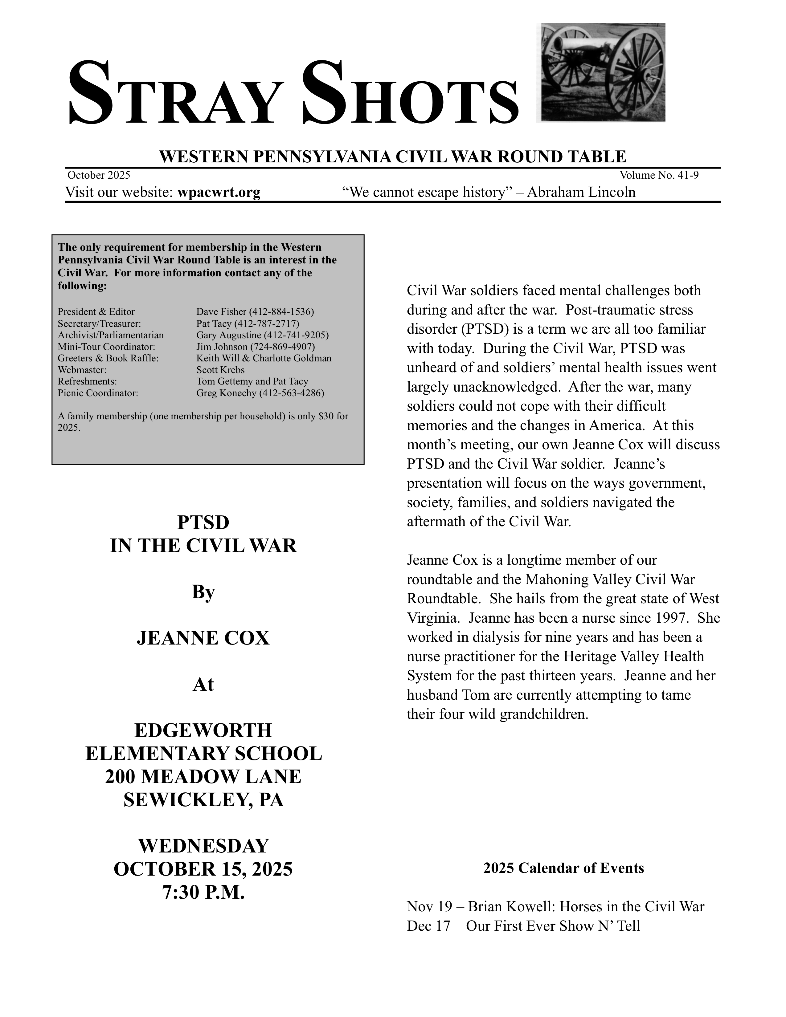 October '25 News
